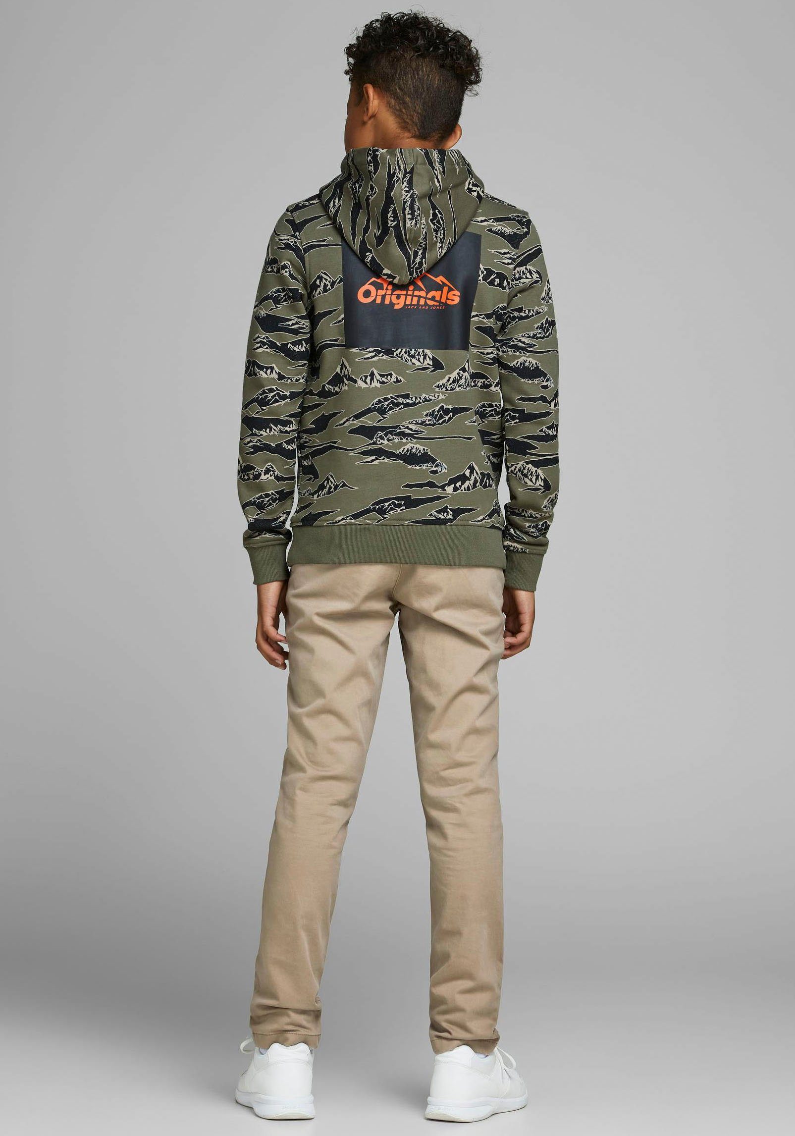 Jack & Jones Junior Chinos JPSTMARCO bequem, elastisch, pflegeleicht unifarben, modisch, slim fit, Web