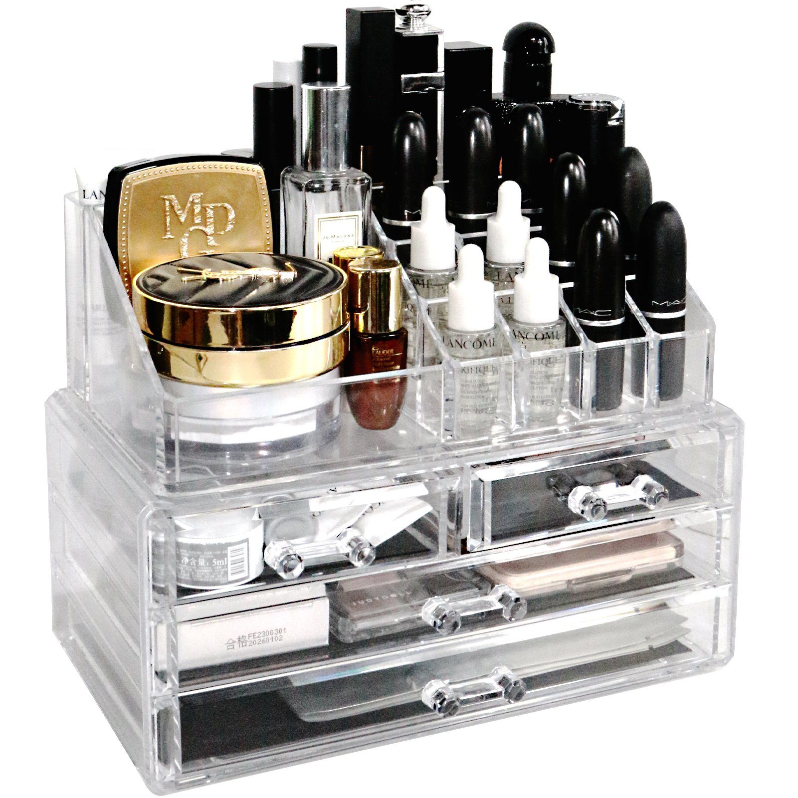 Aoucheni Make-Up Organizer Acryl-Kosmetik-Schubladen-Etui Stapelbar, staub- und wasserdicht, Sets, Acryl, Polished