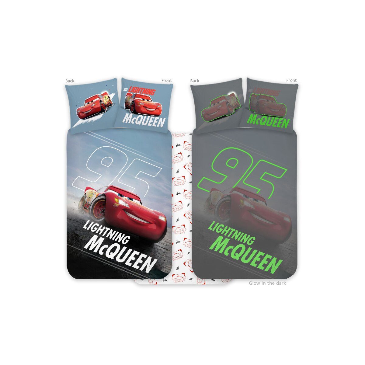 Disney Cars Bettwäsche Disney Cars leuchtende Kinderbettwäsche, 100x135cm, günstig online kaufen