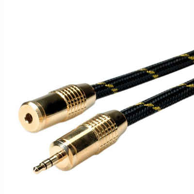 ROLINE GOLD 3,5mm Audio-Verlängerungskabel ST/BU Audio-Kabel, Klinke 3,5 mm, 3-polig Stereo (Mini-Klinke) Männlich (Stecker), Klinke 3,5 mm, 3-polig Stereo (Mini-Klinke) Weiblich (Buchse) (250.0 cm), Retail Blister