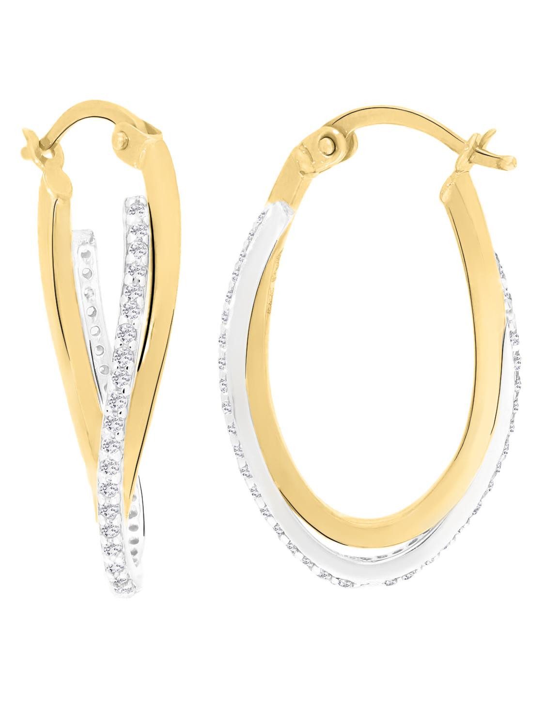 Paar Creolen Damen Ohrringe Gold 375 (9 Karat) 25mm - Jules