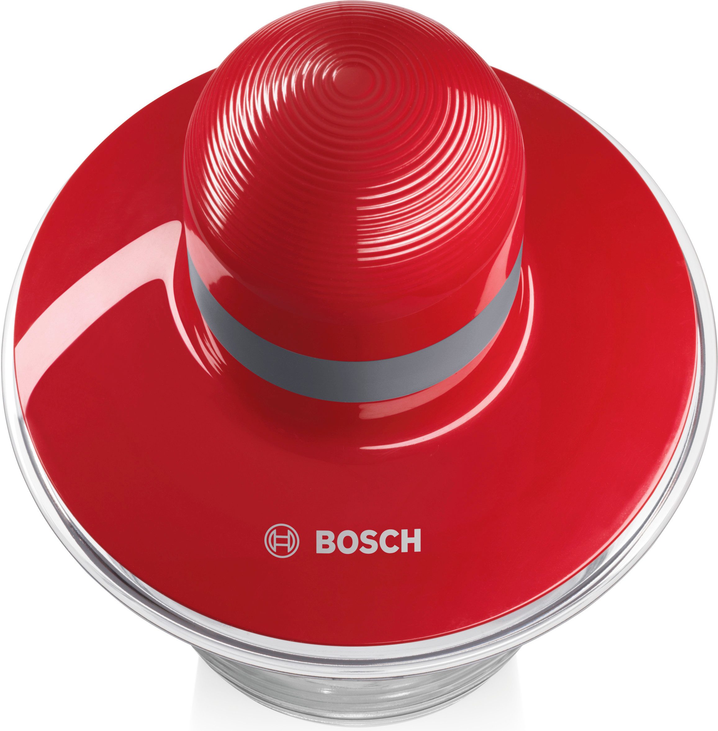 BOSCH Zerkleinerer MMR08R2, 800ml Behälter, Schlagscheibe, Edelstahl-Messer, rot, 400 W, Behälter mikrowellengeeignet, Einhand-Bedienung