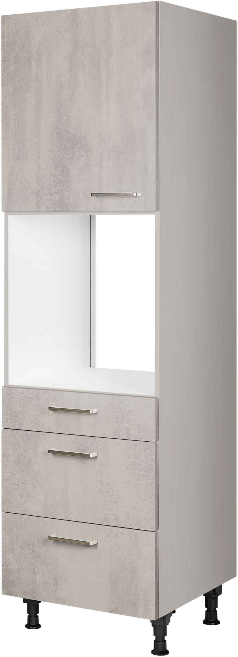 nobilia® Backofenumbauschrank "Riva", Ausrichtung wählbar, mit Schublade und zwei Auszügen und einer Tür, vormontiert, Breite/Höhe: 60/216,6 cm