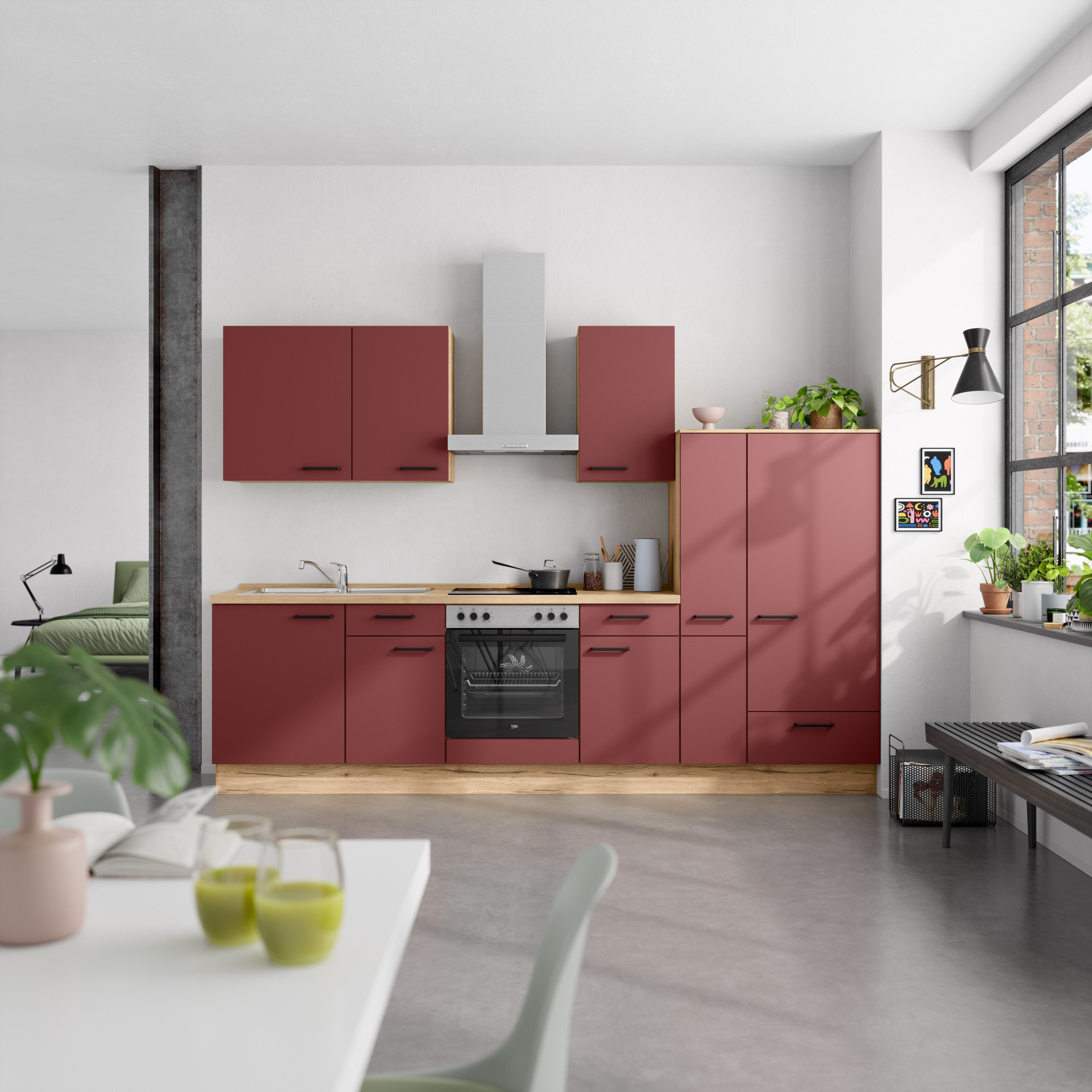 nobilia® Küchenzeile "Easytouch I", NEU: individuell anpassbar mit gratis Profi-Beratung, vormontiert, Breite 300 cm, Ausrichtung wählbar, wahlw. mit E-Geräten