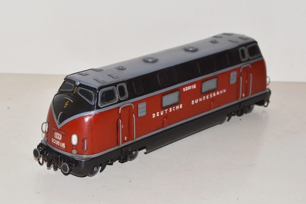 JS GartenDeko Diesellokomotive Modelllokomotive Diesellok V 200 166 Lokomotive Länge 37 cm aus Blech