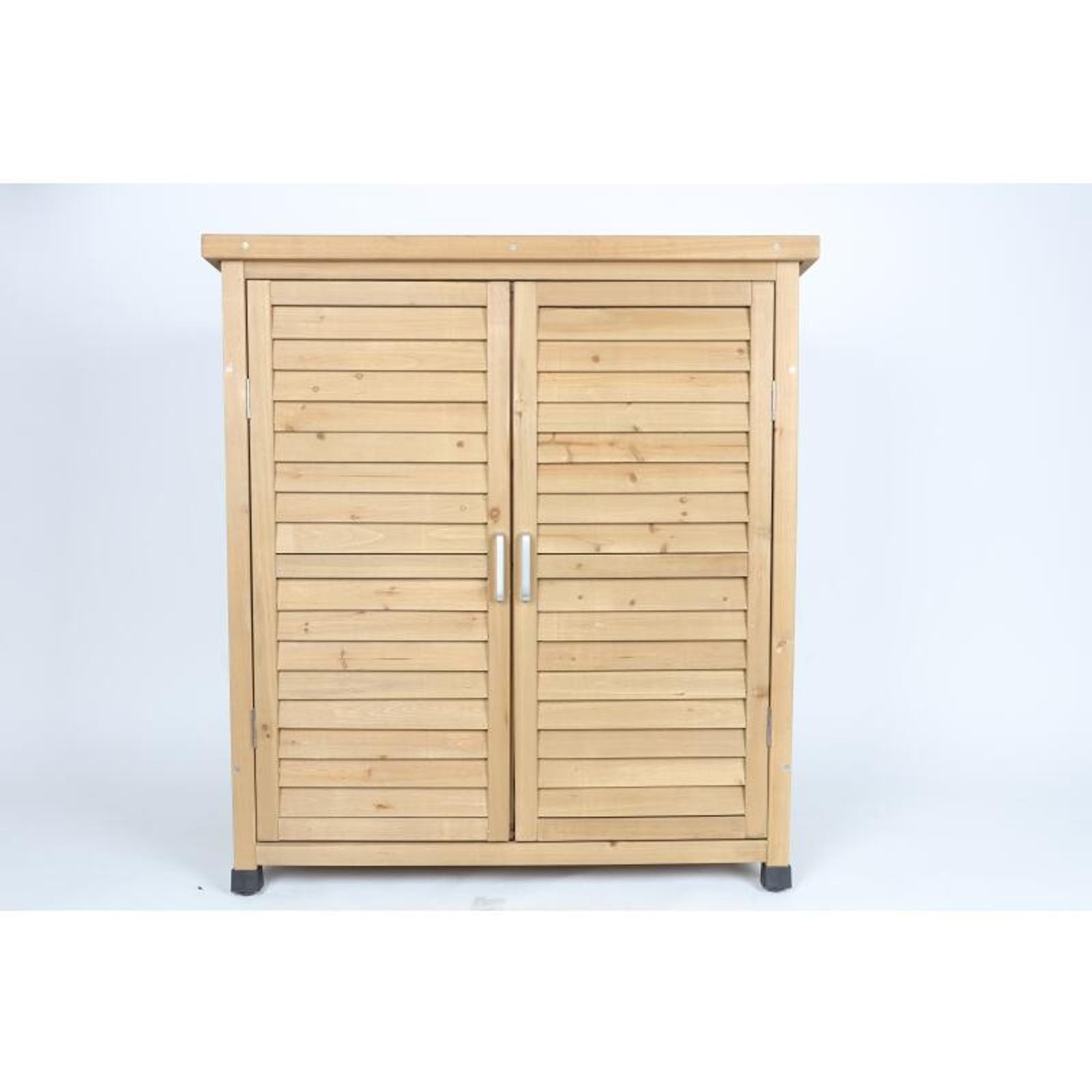 BURI Geräteschrank Gartenschrank Tannenholz Honey Geräteschuppen Stauraum Regale Ablagen
