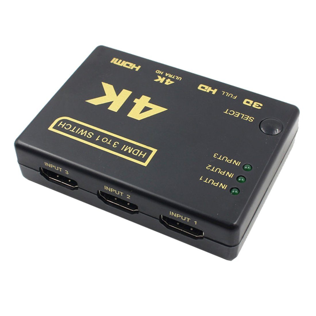 Bolwins I04C HDMI Umschalter Switch Adapter 3 zu 1 mit Fernbedienung für TV PC Medienkonverter HDMI zu HDMI Buchse, 100 cm, Automatisches Umschalten, Manuelle Umschaltung per Taste/Fernbedienung