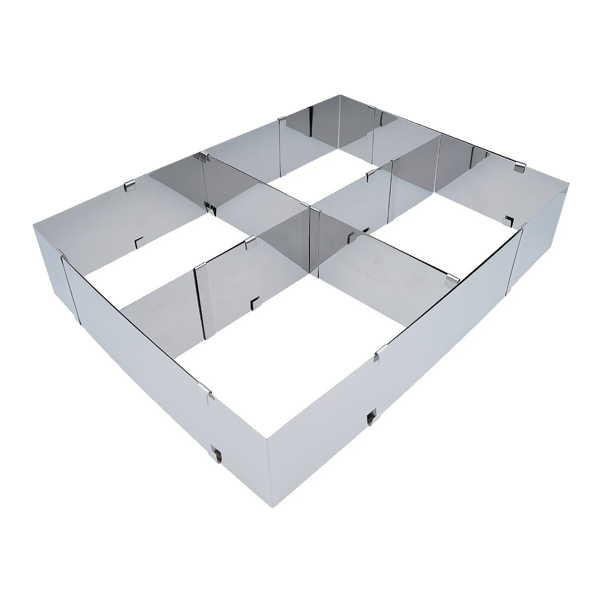 EUROHOME Muffinform Backform 28 cm rechteckig verstellbar mit hohem Rand, (1-tlg), Eckiger Backrahmen spülmaschinenfest - Speisering