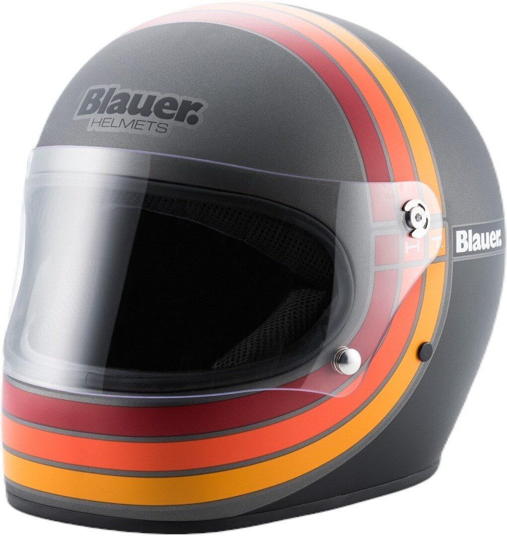 Blauer Motorradhelm 80's 06 Helm, Absorbierend
