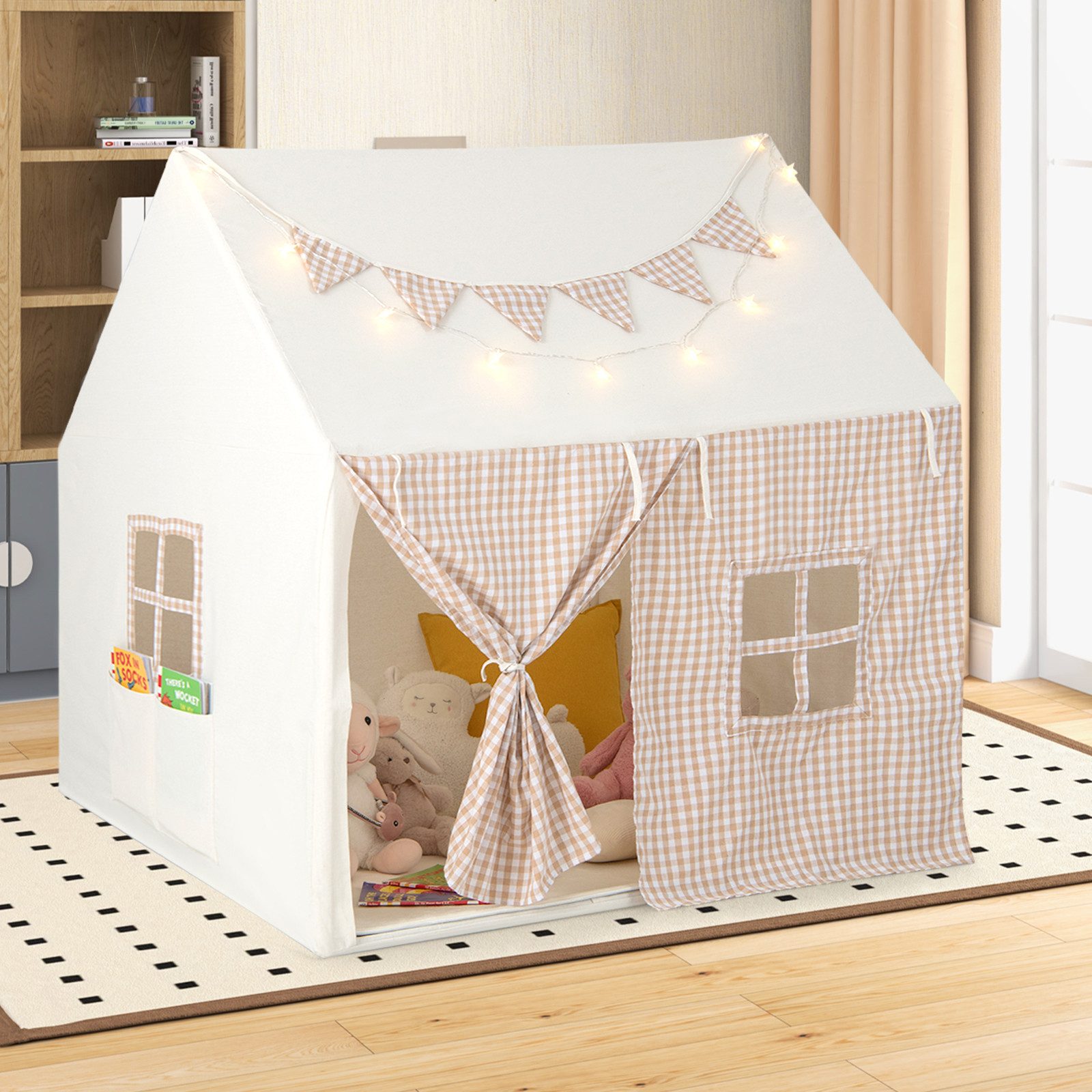 KOMFOTTEU Spielzelt Kinderspielzelt Spielhaus mit gepolsterter Matte, Stern günstig online kaufen