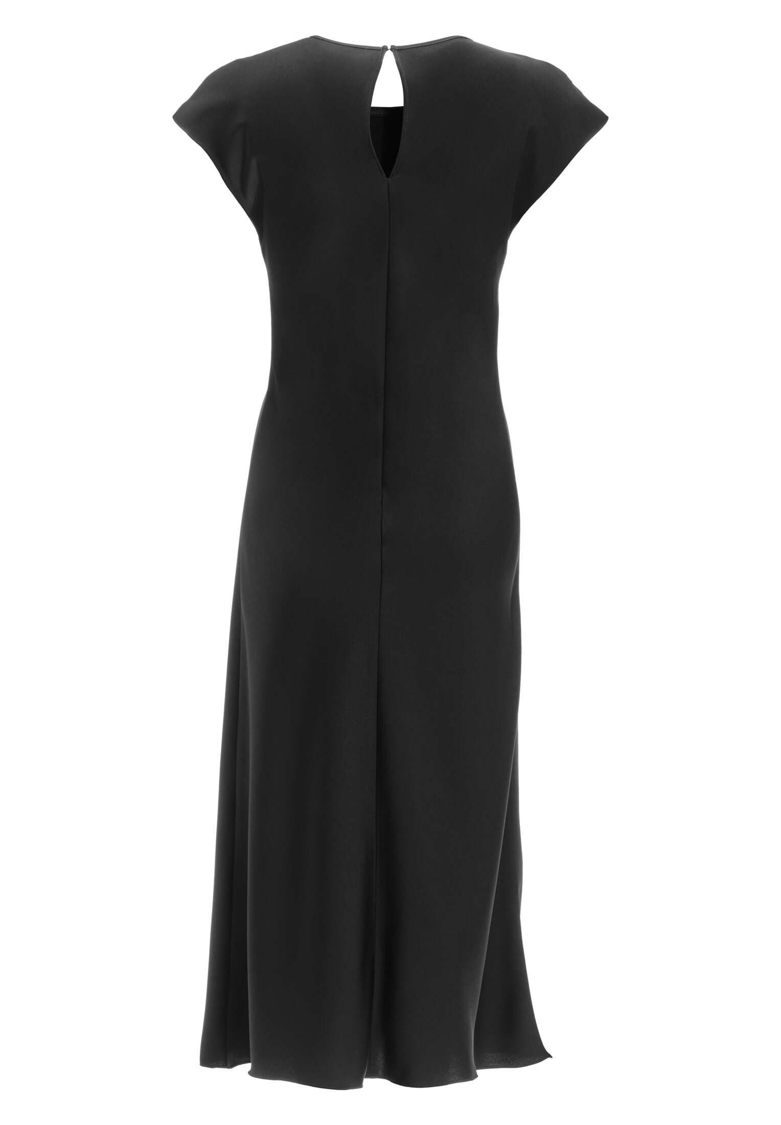 SWING Cocktailkleid - Midi Kleid mit Knoten Detail Figurbetonte Passform mit fließendem Rockteil