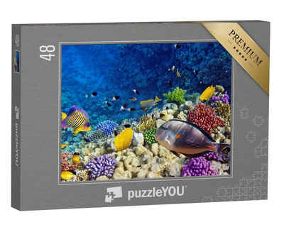 puzzleYOU Puzzle Farbenfrohe Korallen und Fische im Roten Meer, 48 Puzzleteile, puzzleYOU-Kollektionen Unterwasser