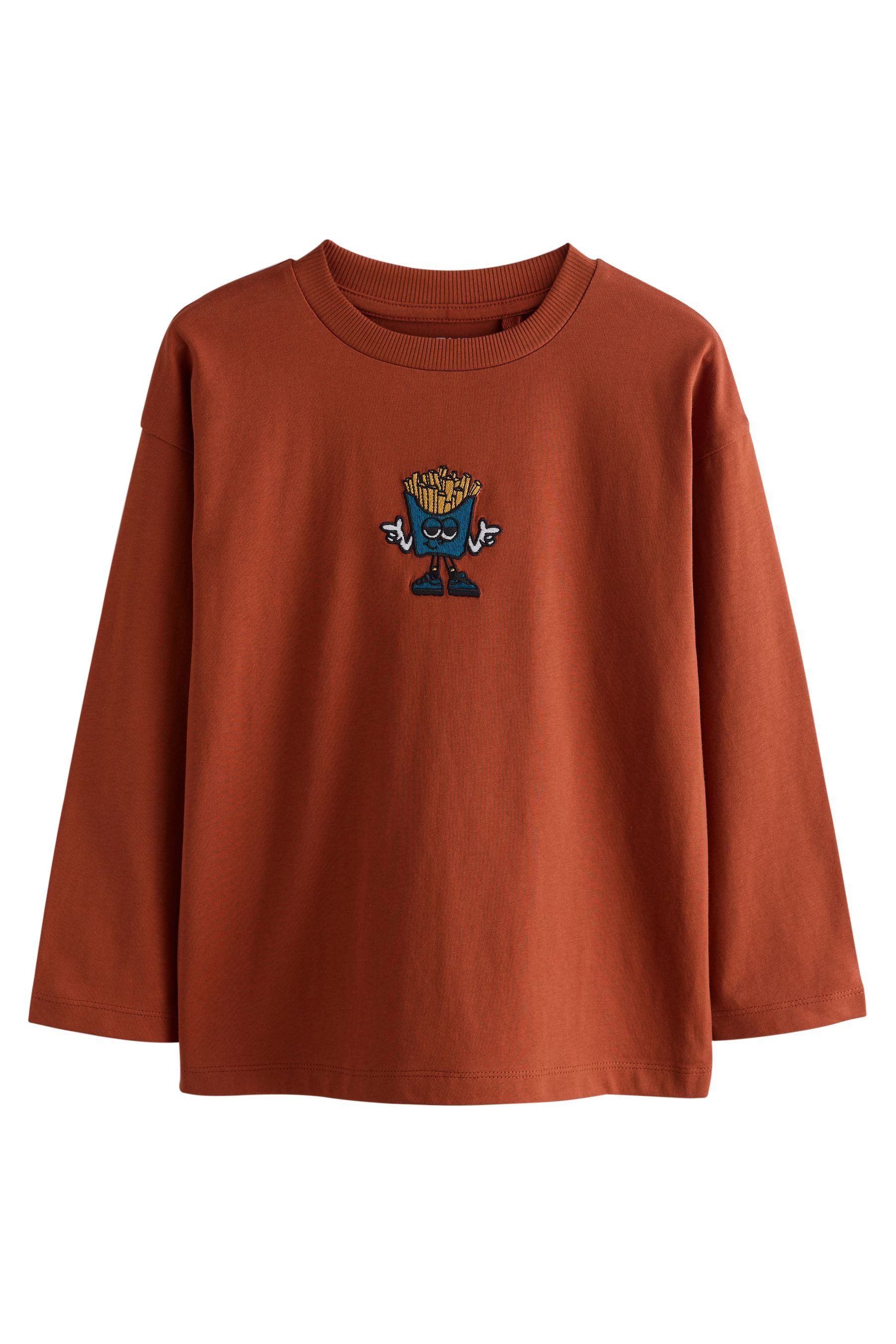 Next Langarmshirt Relaxed Fit Langarmshirt mit Print aus Baumwolle (1-tlg)