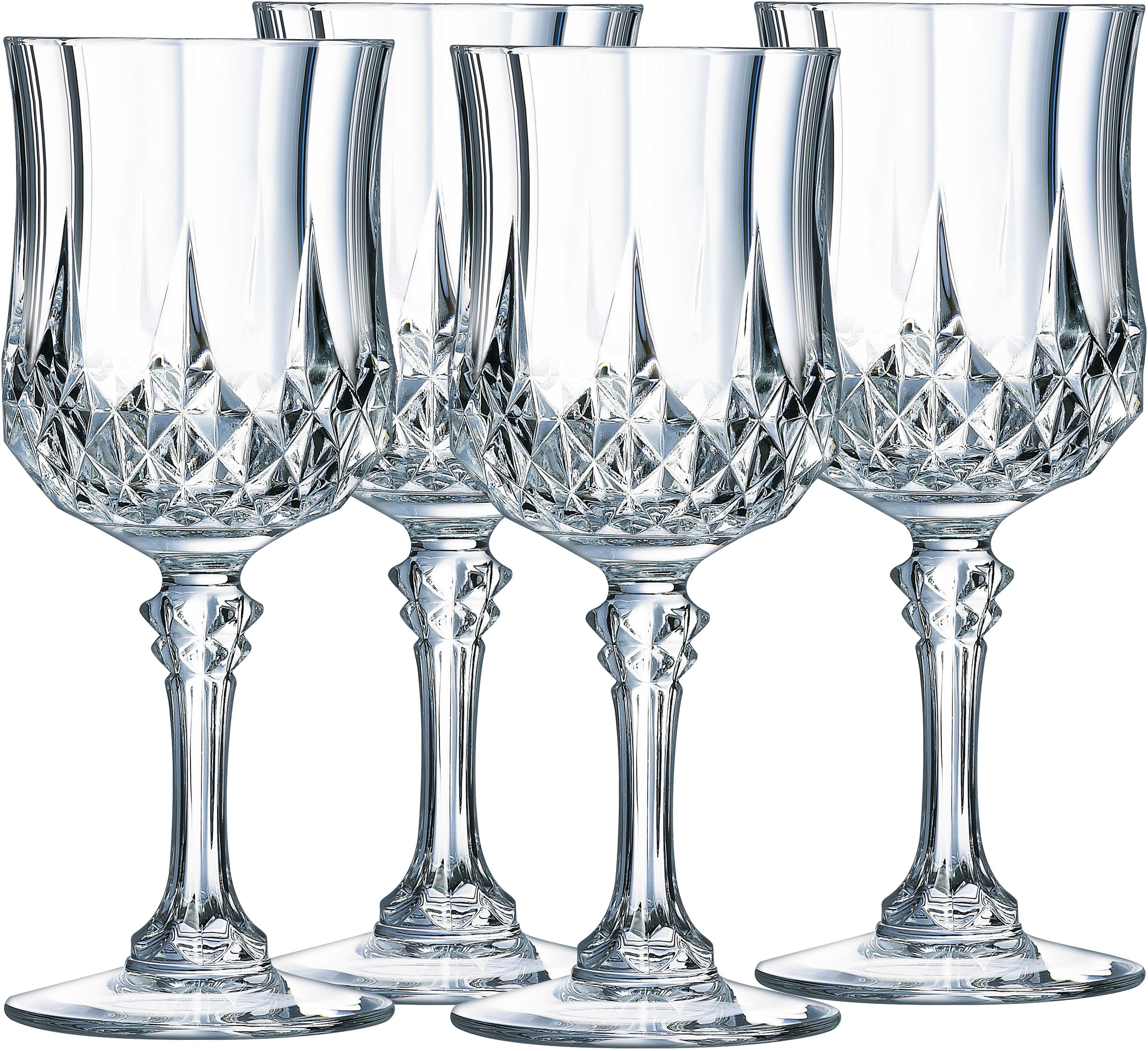 Luminarc Rotweinglas Trinkglas Longchamp Eclat, Glas, Gläser Set, sehr  hochwertiges Kristallinglas