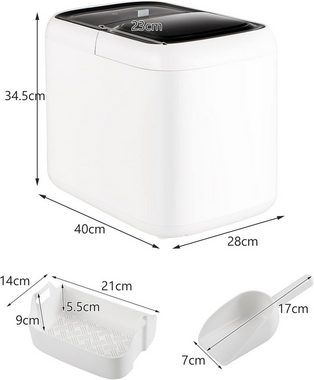 KOMFOTTEU Eiswürfelmaschine, 15 kg/24H, mit 2 Würfelgrößen, 2L Wassertank