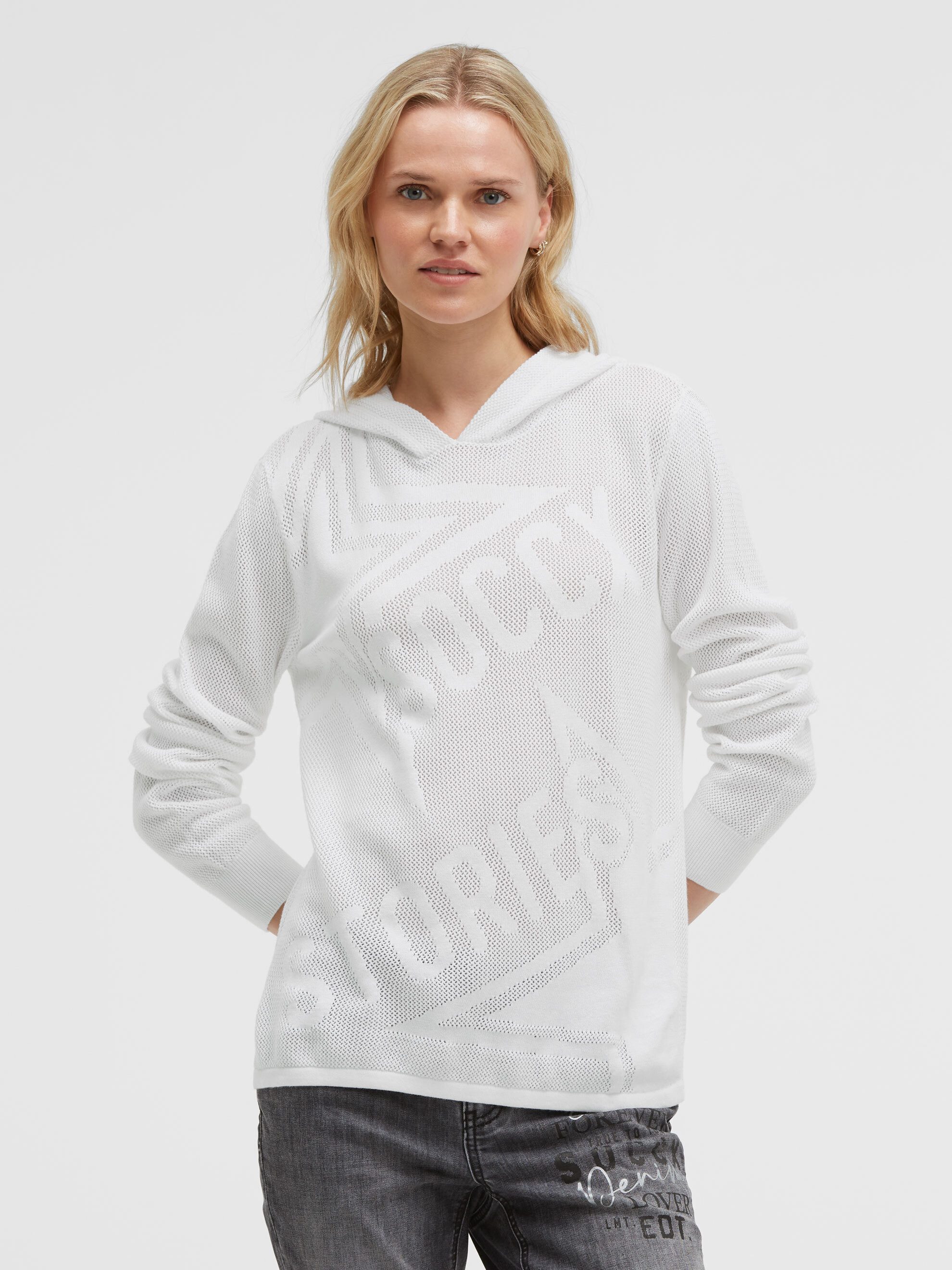 SOCCX Kapuzenpullover mit Intarsien-Strick