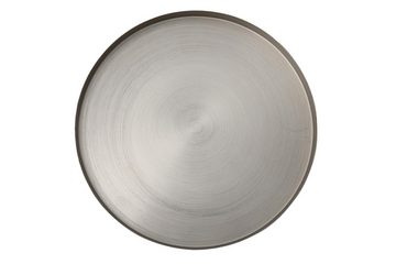 Qiyano Beistelltisch Beistelltisch Atiya Silber - Marmor-Optik - Rund - Mit Metallgestell