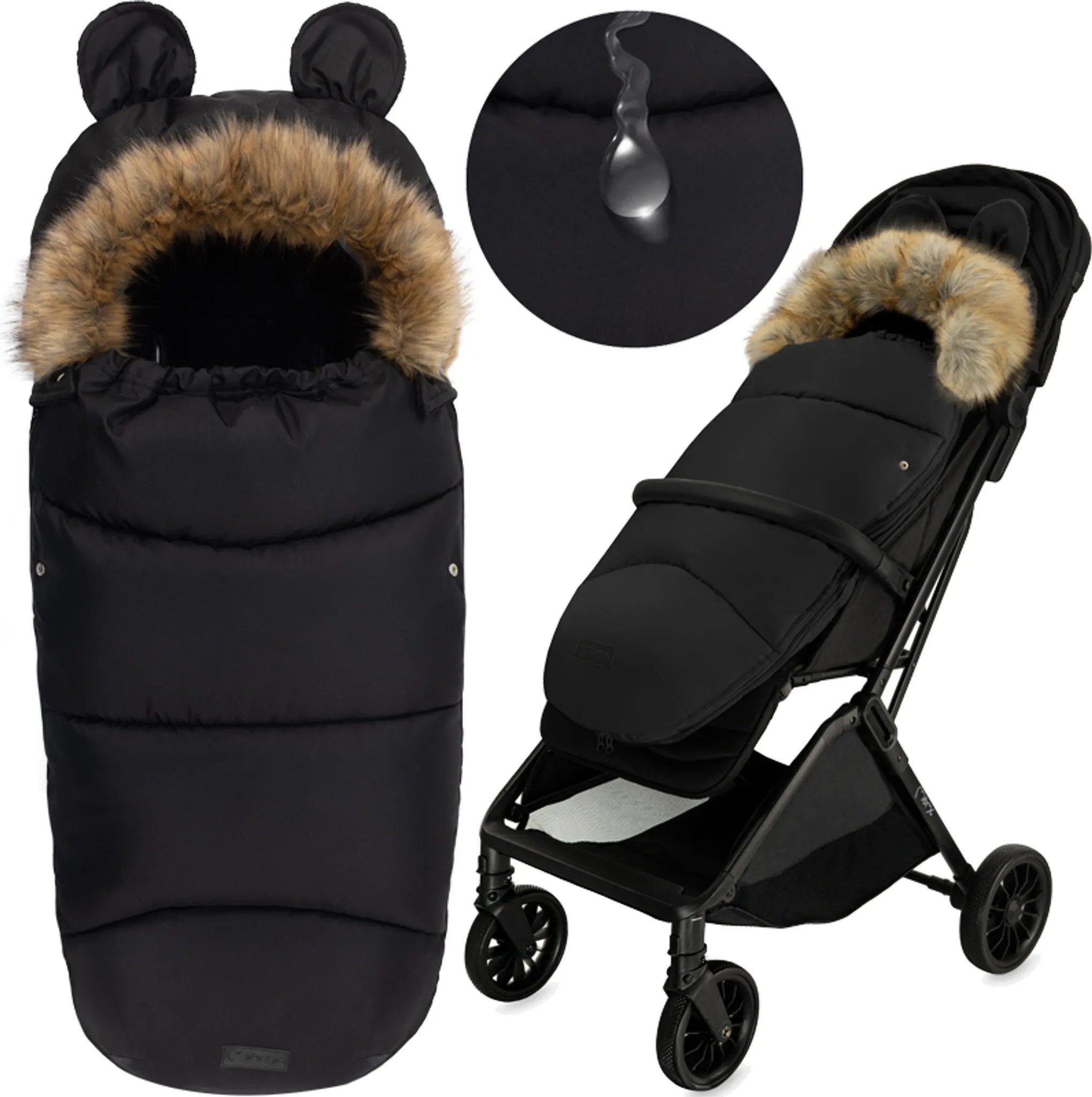 MoMi Fußsack Cozy Universal-Fußsack für Kinderwagen, Fleece-Innenfutter, Rosa