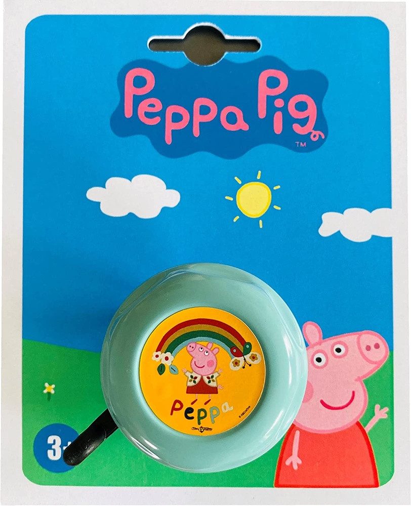 Bike Fashion Fahrradklingel ♫♫ Kinder Klingel / Glocke "Peppa Pig (Wutz)", mint, Ø 55mm