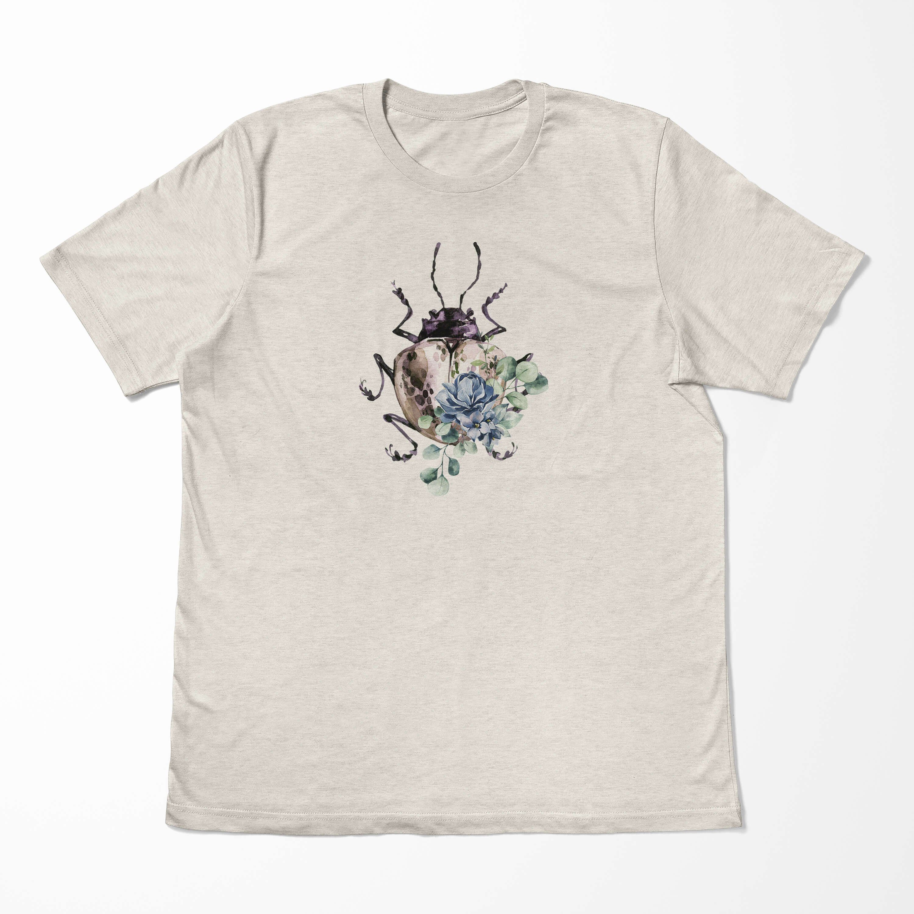 (1-tlg) T-Shirt Bio-Baumwolle Organic Aquarell Sinus Motiv Shirt Farbe T-Shirt Nachhaltig Herren Käfer Art 100% Ökomode