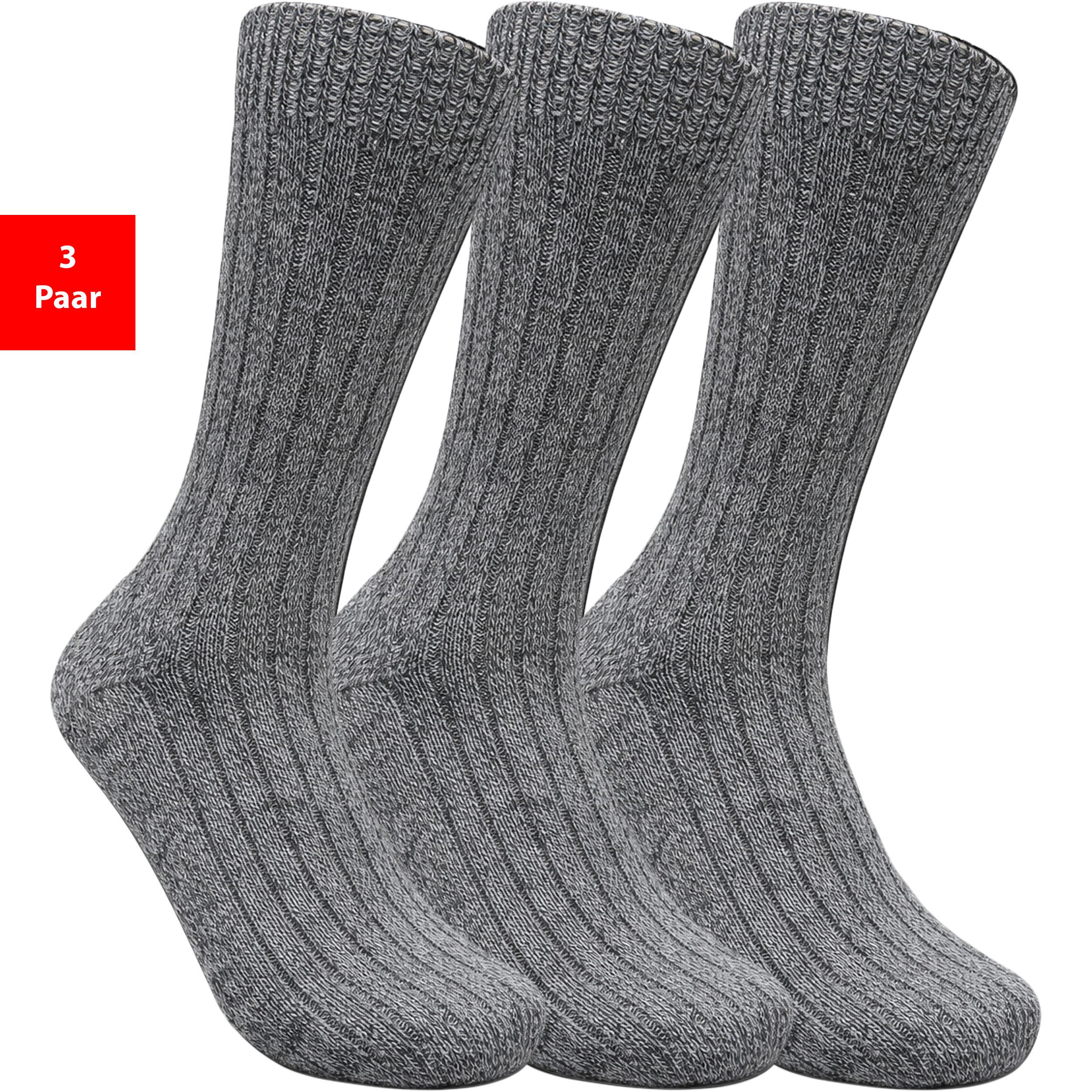 Norwegersocken mit Wolle 3–6 Paar für Damen & Herren Winter Thermo Wollsocken Socken