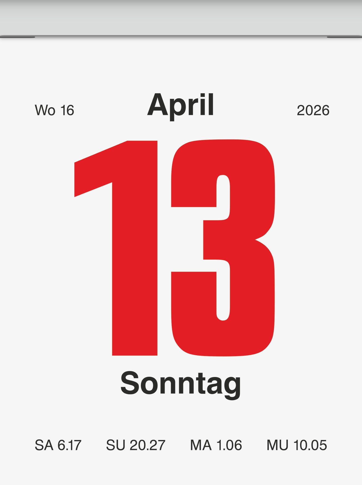 BRUNNEN Abreißkalender BRUNNEN 1070302006 Tagesabreißkalender 53,6x71mm Nr.2