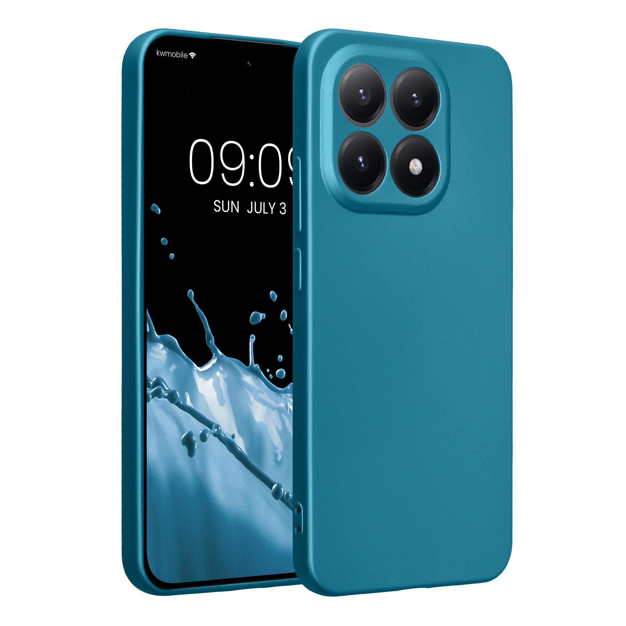 kwmobile Smartphone-Hülle Handyhülle für Xiaomi 15T Hülle, weiche Silikon Case metallisch schimmernd - Schutzhülle Cover