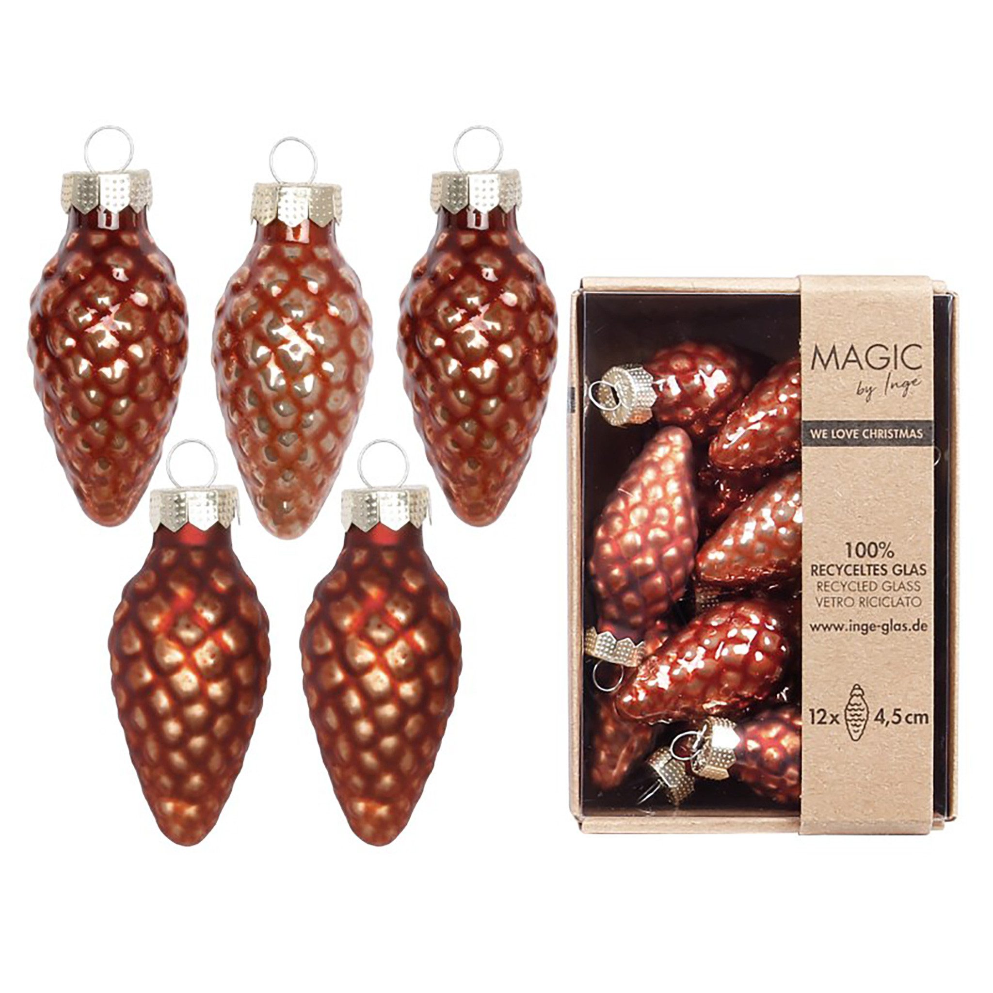 MAGIC by Inge Christbaumschmuck, Christbaumschmuck Zapfen 4,5cm Glas 12 Stü günstig online kaufen
