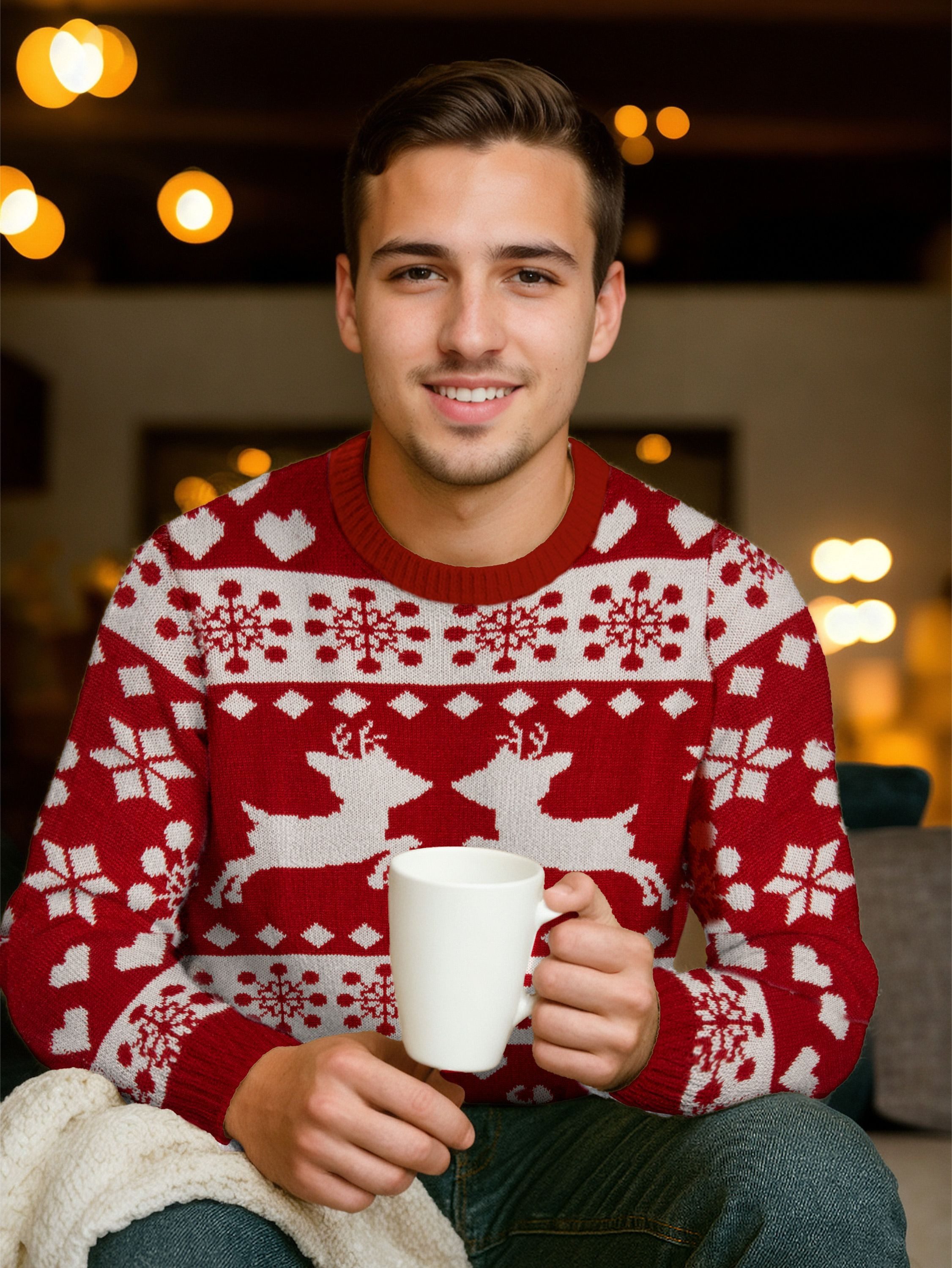 United Labels® Weihnachtspullover Winterpullover Rentiere Strick Pullover Ugly Sweater