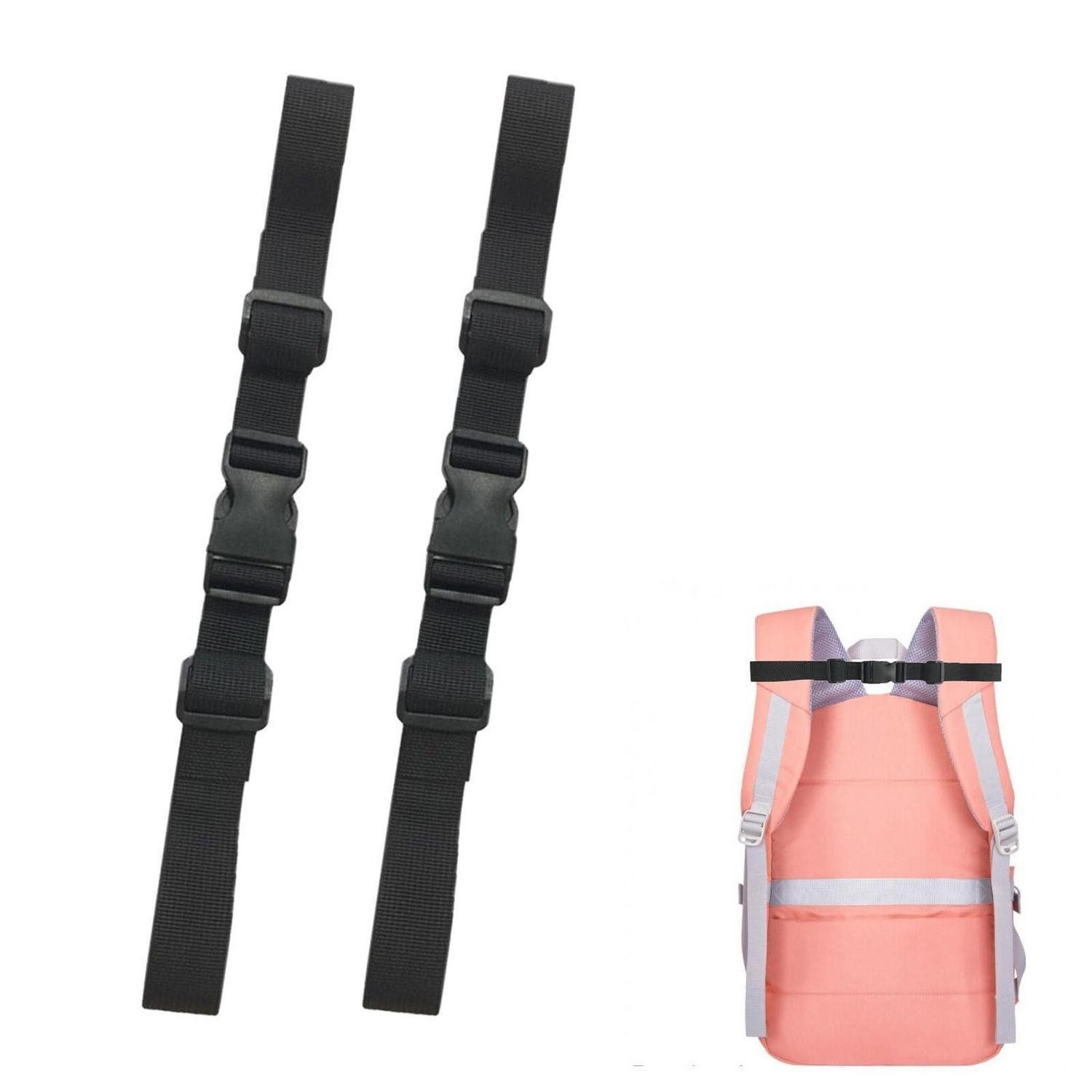LuxusKollektion Schulranzen Rucksack Brustgurt verstellbar Schwarz 2Stk