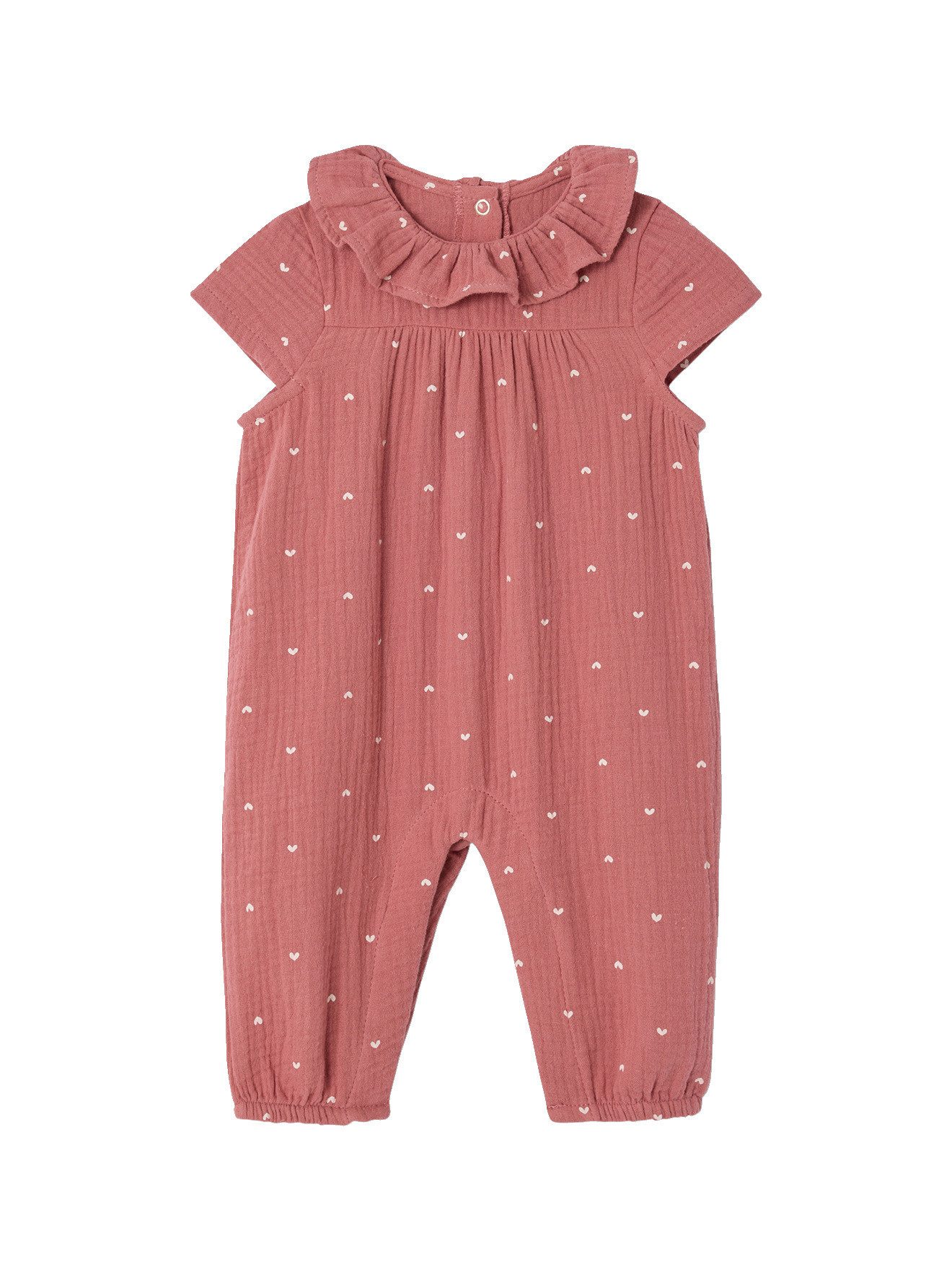 Jumpsuit Baby Overall mit Volantkragen Mädchen, Baumwolle