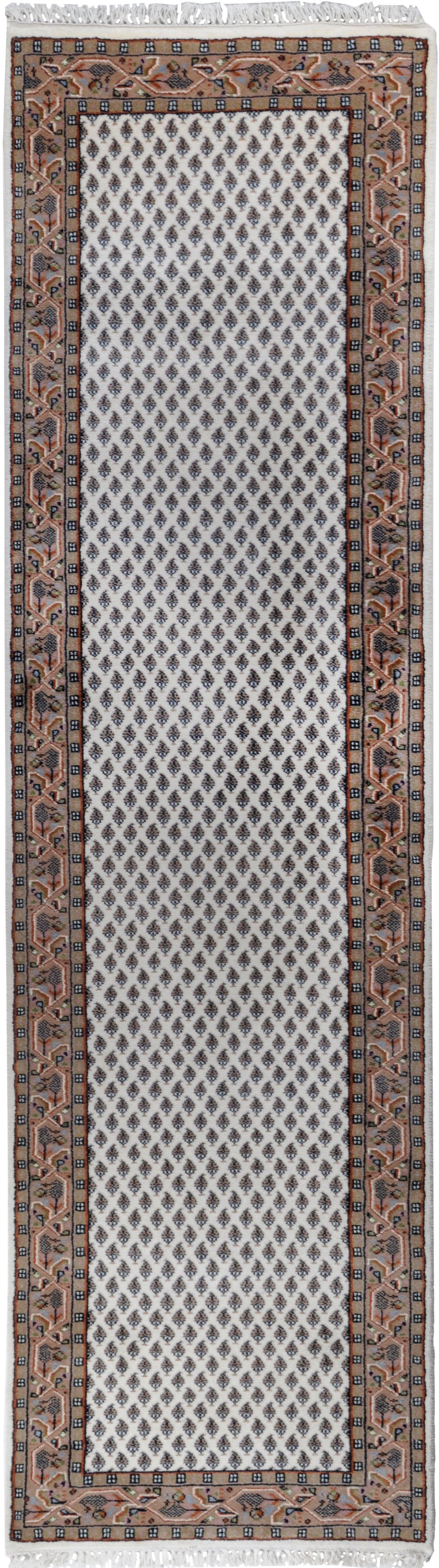 Läufer Chandi Mir, THEKO, rechteckig, Höhe: 12 mm, Teppich-Läufer, reine Wolle, handgeknüpft, mit Fransen