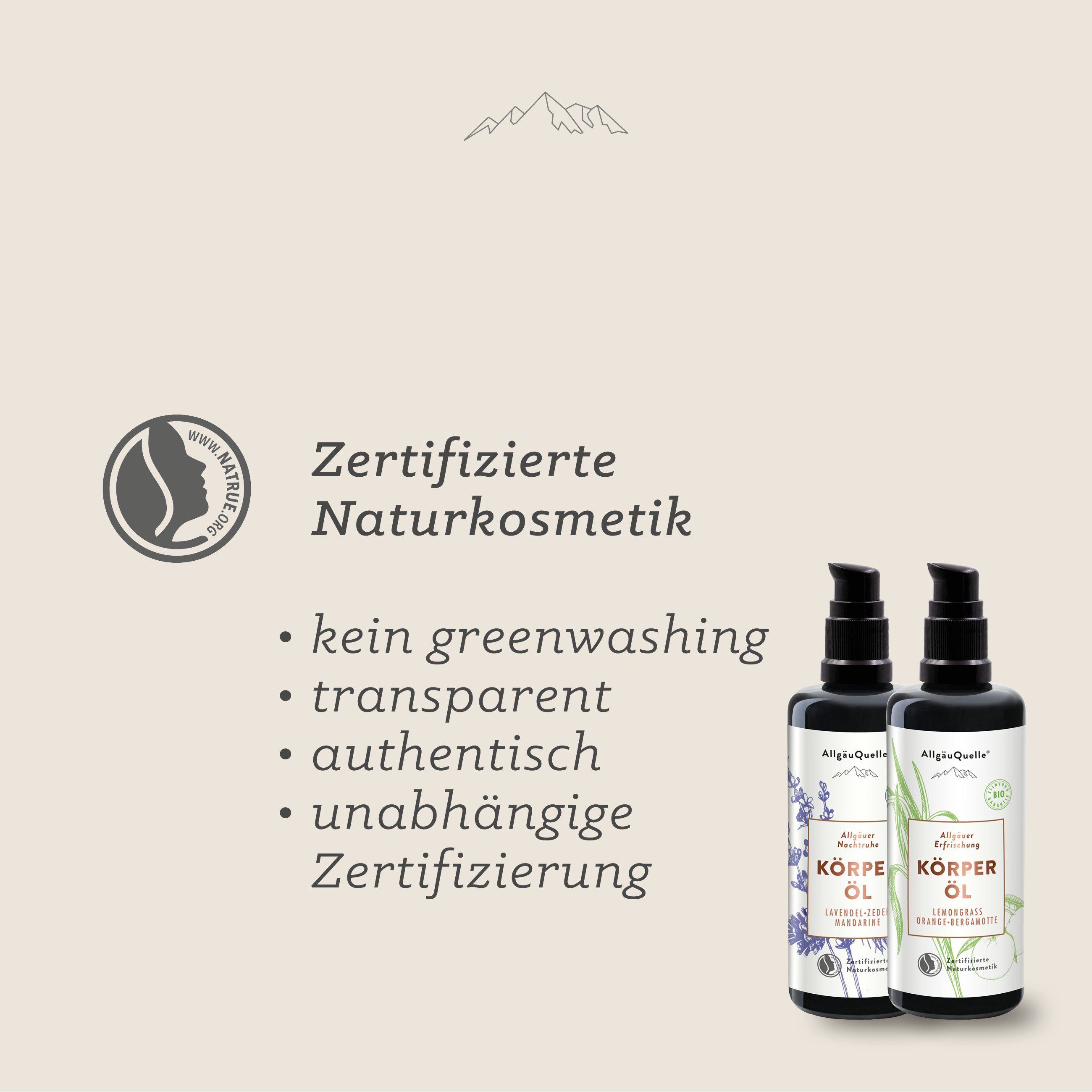 Allgäuquelle Körperbalsam, 2x100ml mit Lemongrass, Orange, Bergamotte, Lavendel, Zeder, Mandarine