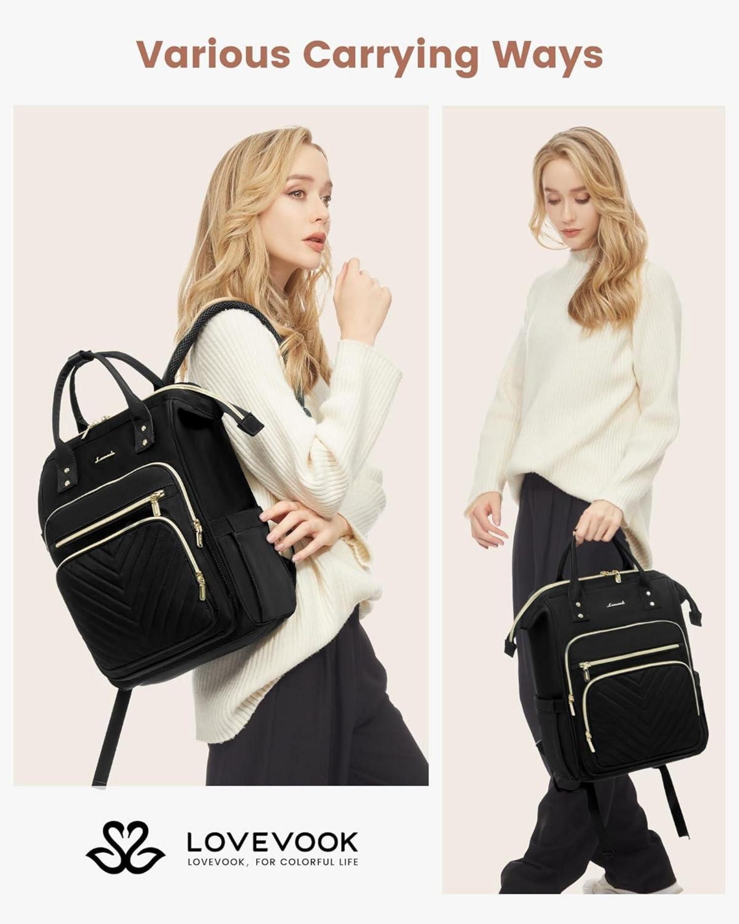 LuxusKollektion Schulrucksack Damen Rucksack 15,6 Zoll günstig online kaufen