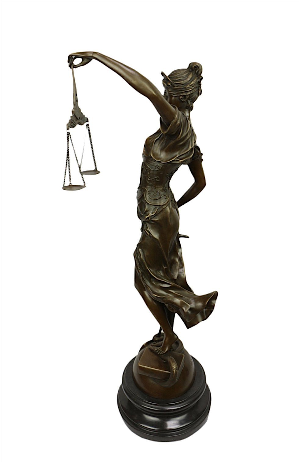62 Justizia Bronzefigur, gegossen Dekoobjekt Skulptur cm, XL Bronze Linoows Hand