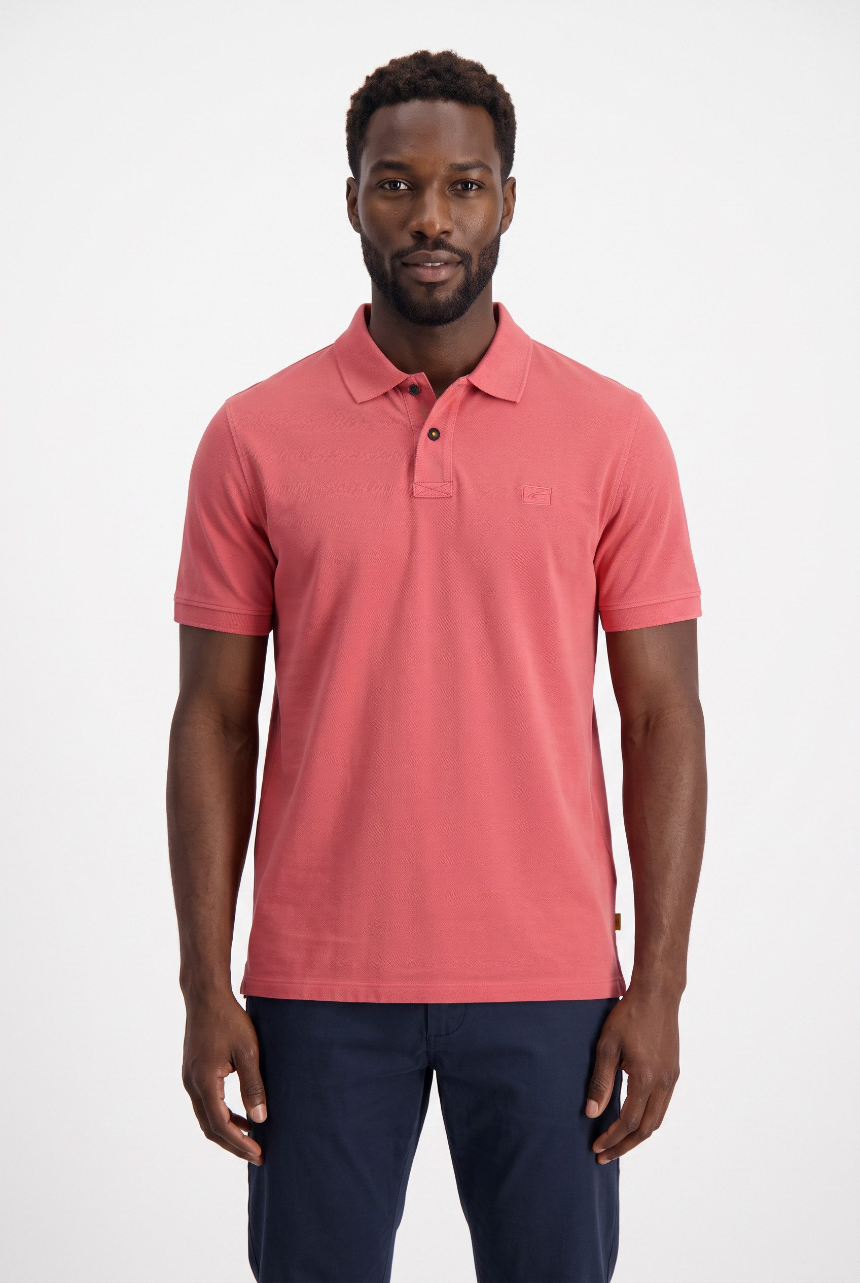 camel active Poloshirt normale Passform, Polokragen, 2-Knopf-Form, mit Logo-Stickerei