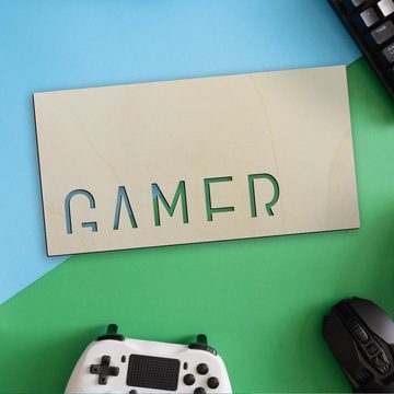 Namofactur LED Dekolicht Lampe 'Gamer' Zocker RGB Deko Licht Wandlampe, LED fest integriert, RGB Farbwechsel, Wanddeko Gamer, USB Leuchte mit Fernbedienung