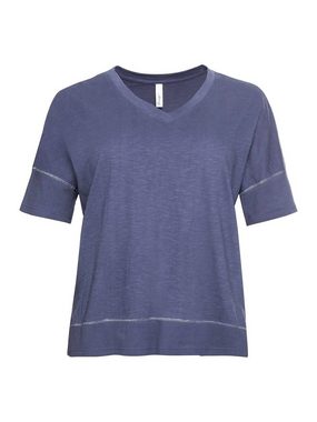 Sheego T-Shirt Große Größen aus Strukturqualität, mit Seitenschlitzen