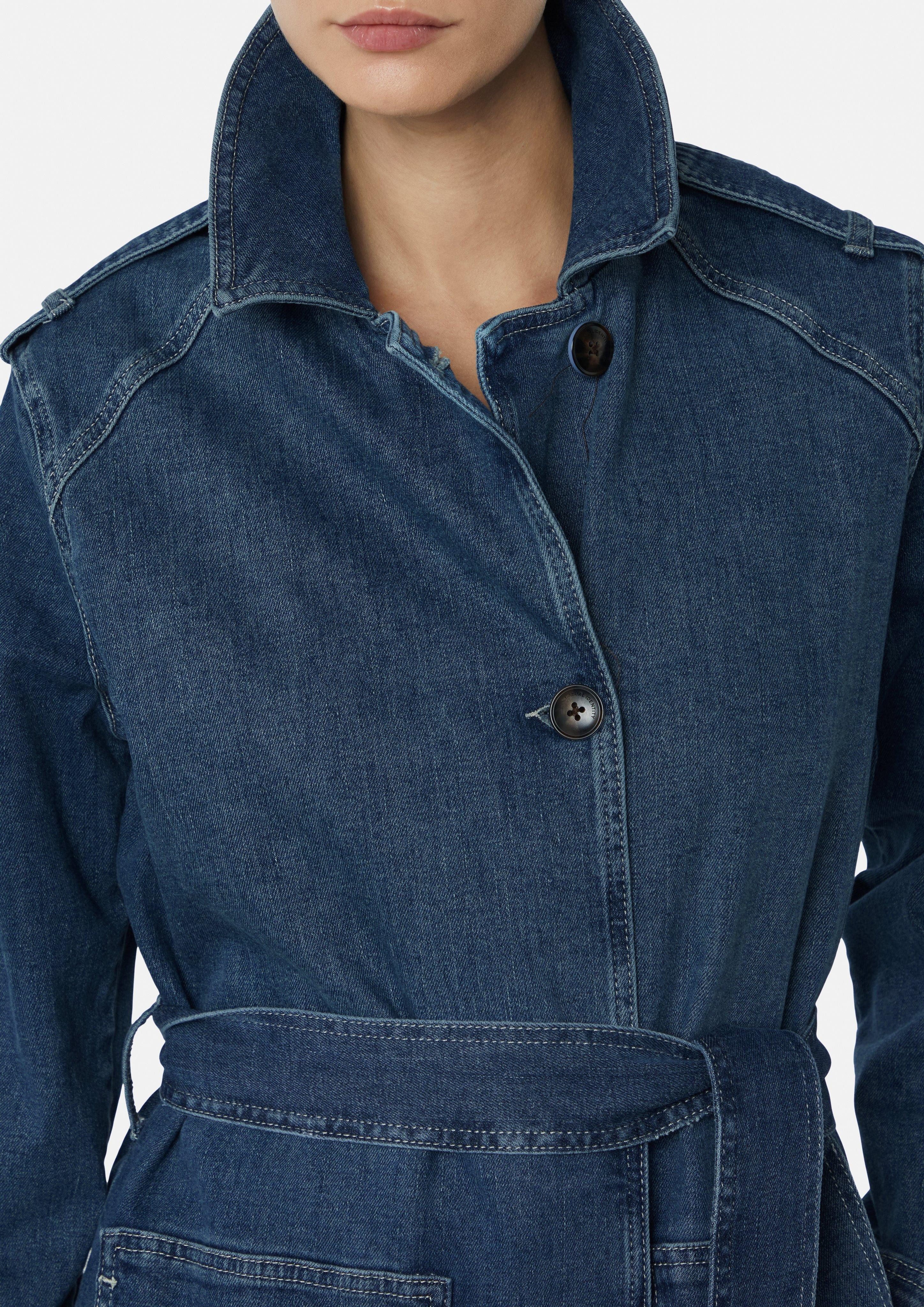 comma casual identity Blusenblazer Elastischer Denim-Trenchcoat günstig online kaufen