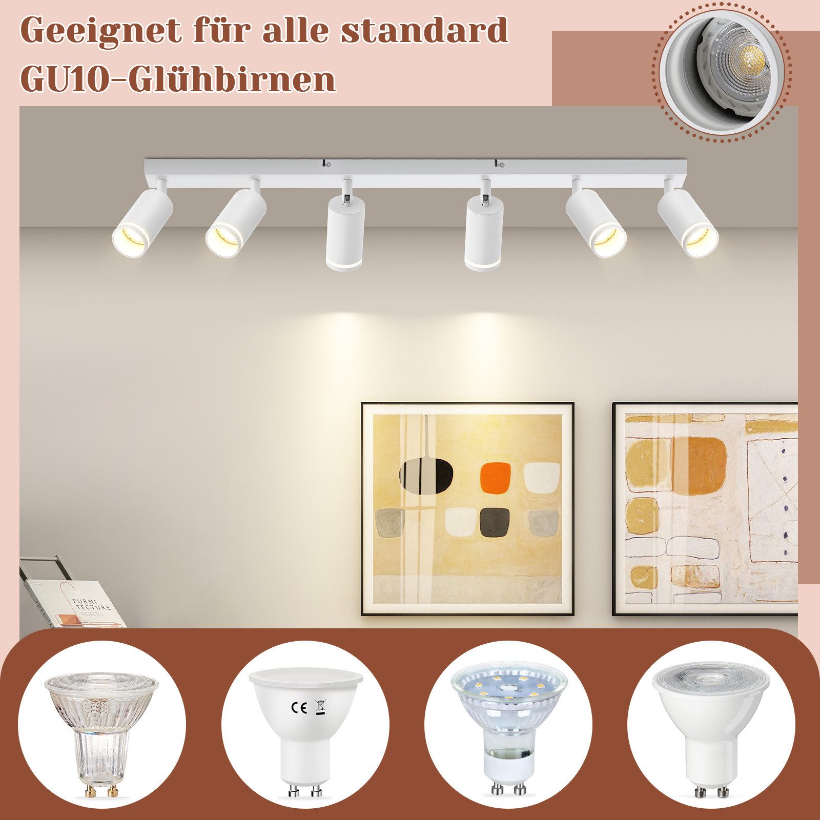 Nettlife Deckenstrahler Schwarz Schwenkbar Modern Wandstrahler günstig online kaufen