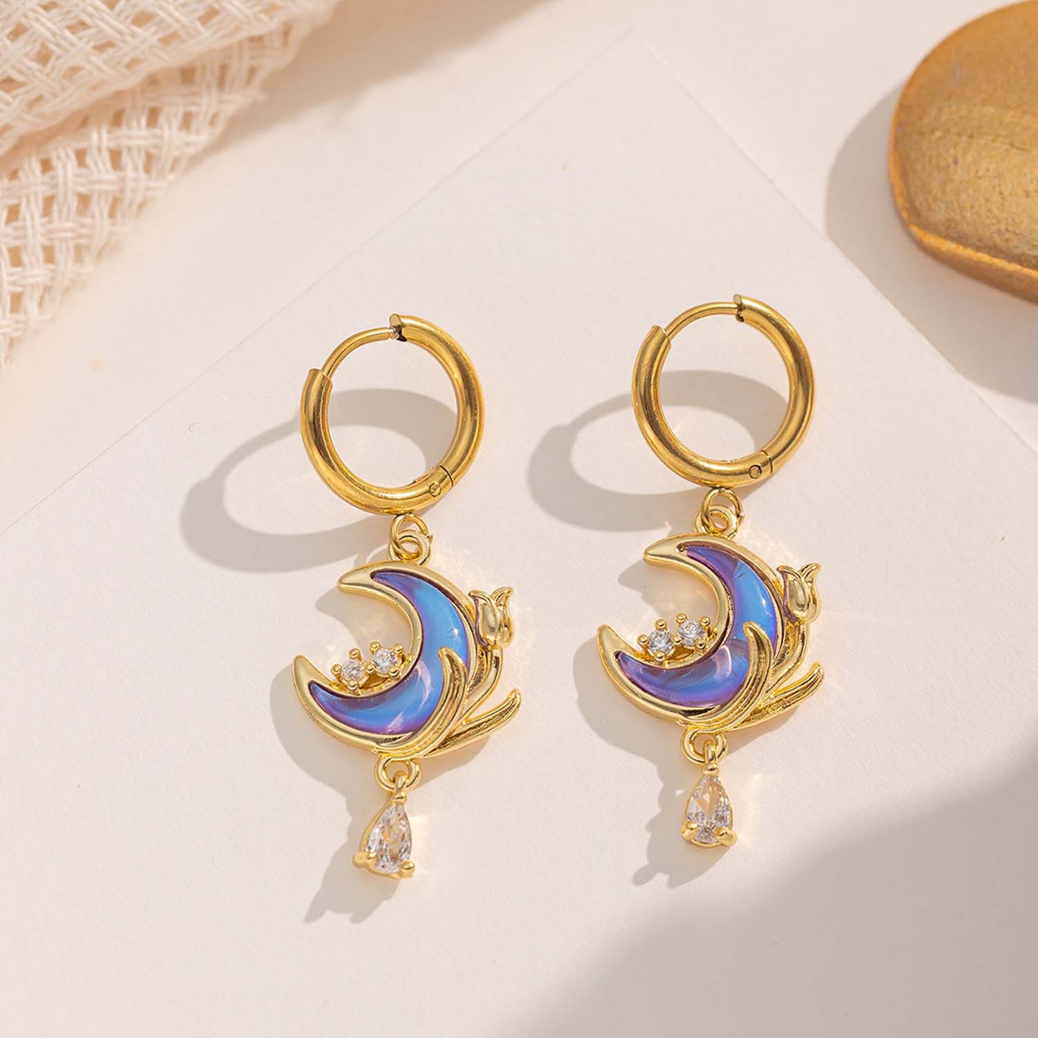 trends for living Schmuckset Mondförmiges Zirkon und Diamant-Halsketten und günstig online kaufen