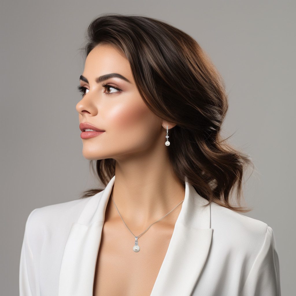 LÖB Ohrring und Ketten Set 925 Silber versilbert Halskette Ohrringe Hängend günstig online kaufen