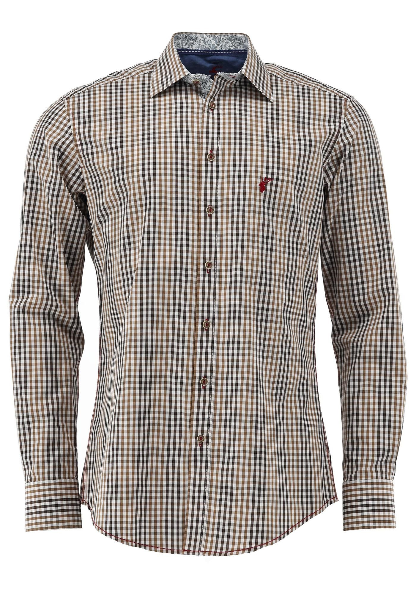 OS Trachten Trachtenhemd Arkaya Langarmhemd mit Stickerei auf der Brust günstig online kaufen