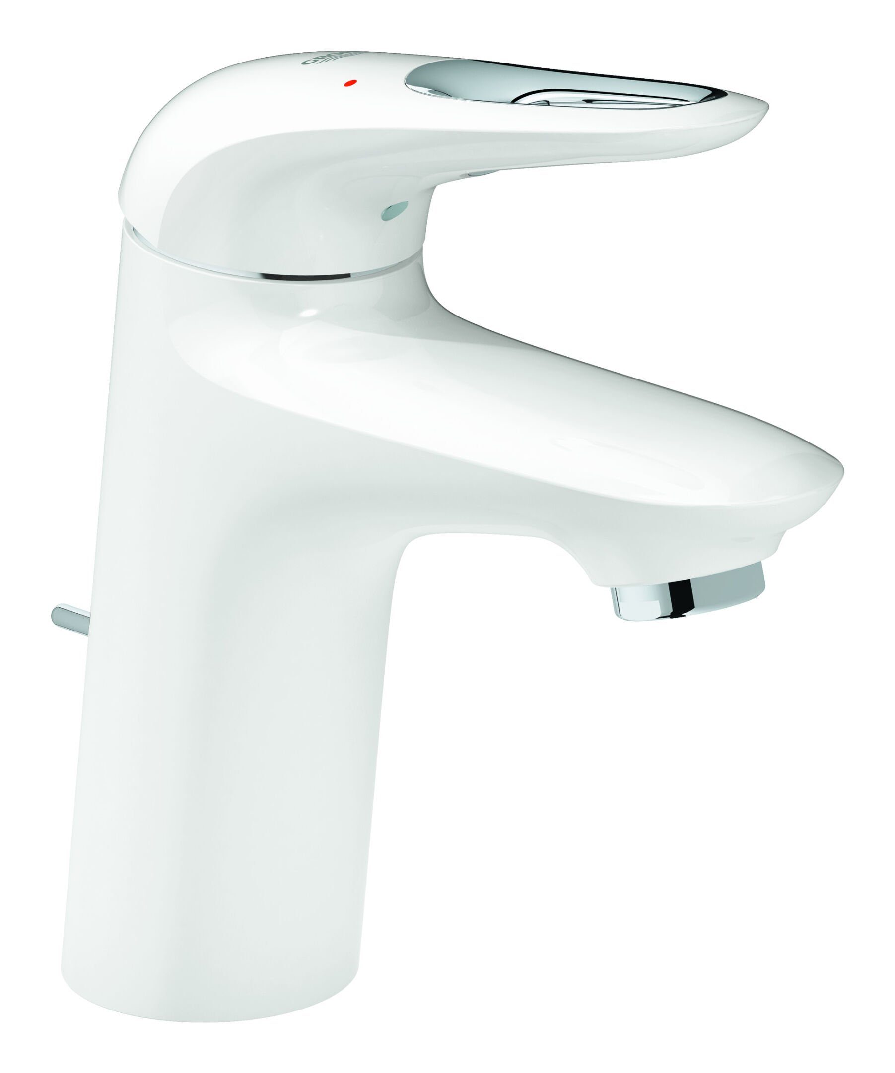 S-Size Einhand Chrom mit White Waschtischarmatur - Eurostyle Grohe Zugstangen-Ablaufgarnitur / Moon