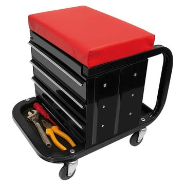 ProPlus Lochwand Mobiler Werkstatt-Rollcontainer-Sitz mit Lagerfächern 580526, (1-tlg)