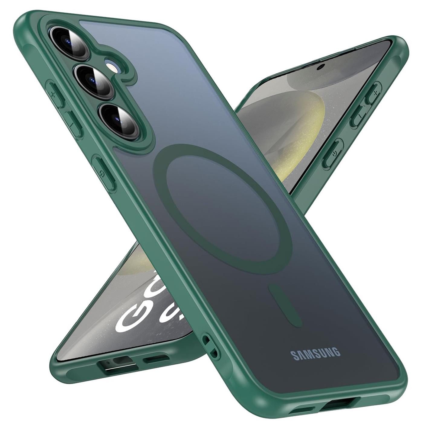 CoolGadget Handyhülle Magnet-Hülle für Samsung Galaxy S24 Plus Schutzhülle magnetisch 6,7 Zoll, Hülle Matt Stoßfest kompatibel mit QI-Laden Zubehör Kameraschutz Case