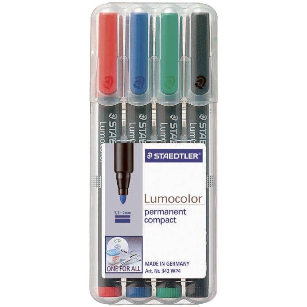 Lumocolor Universalstift F4er-Set Permanentmarker permanent, STAEDTLER schwarz