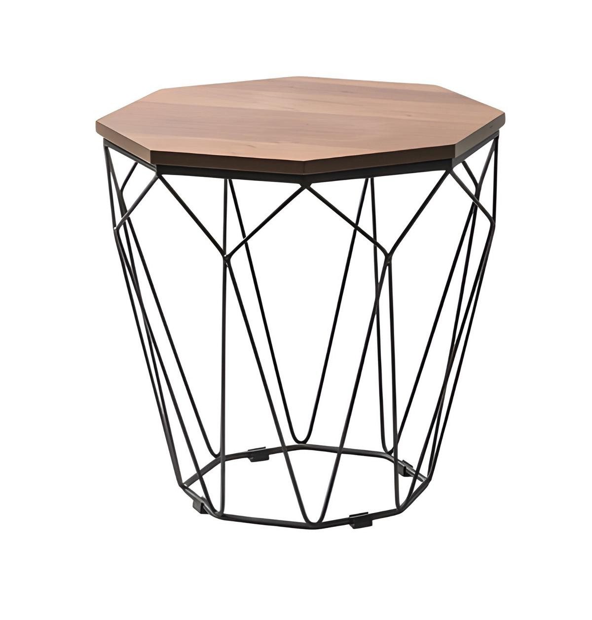 Xlmoebel Couchtisch Moderner Tisch mit Holzplatte und Metallgestell in Diamantform, Made in Europa