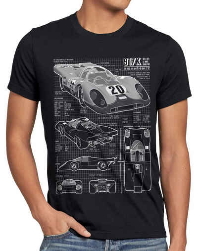style3 Print-Shirt Herren T-Shirt 917K Le Mans 24stunden rennen 997 996 gt2 918 914 916 924 mcqueen