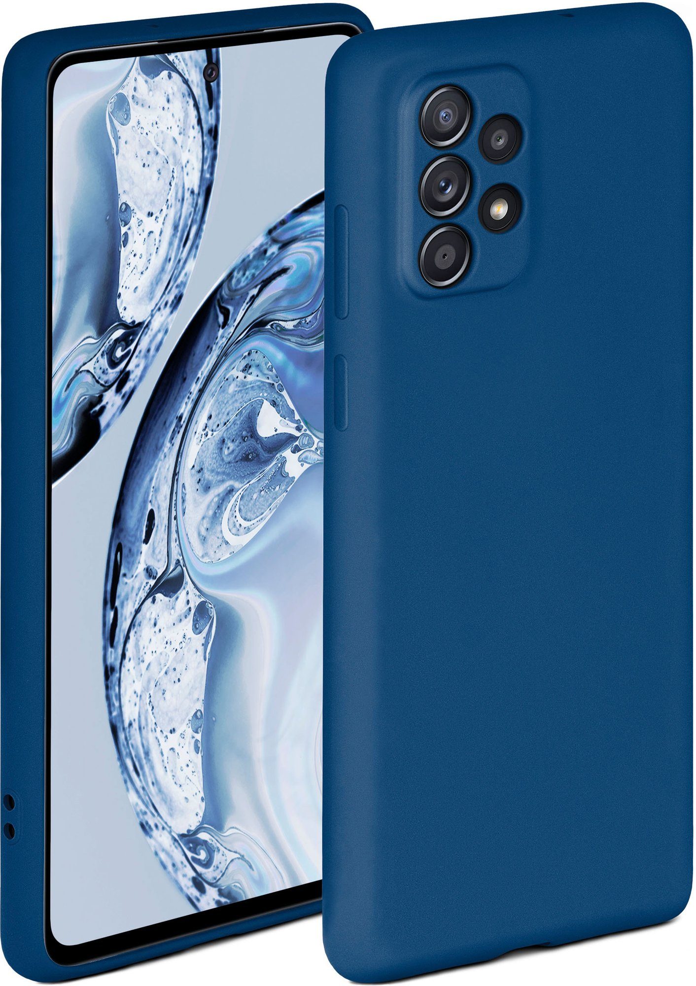 ONEFLOW Handyhülle Soft Case, Hülle aus Silikon, Schutzhülle Bumper, Backcover abdeckung, Silicon Handytasche, Silikonhülle, Schutz Cover, weiche Handyhülle - matt Blau